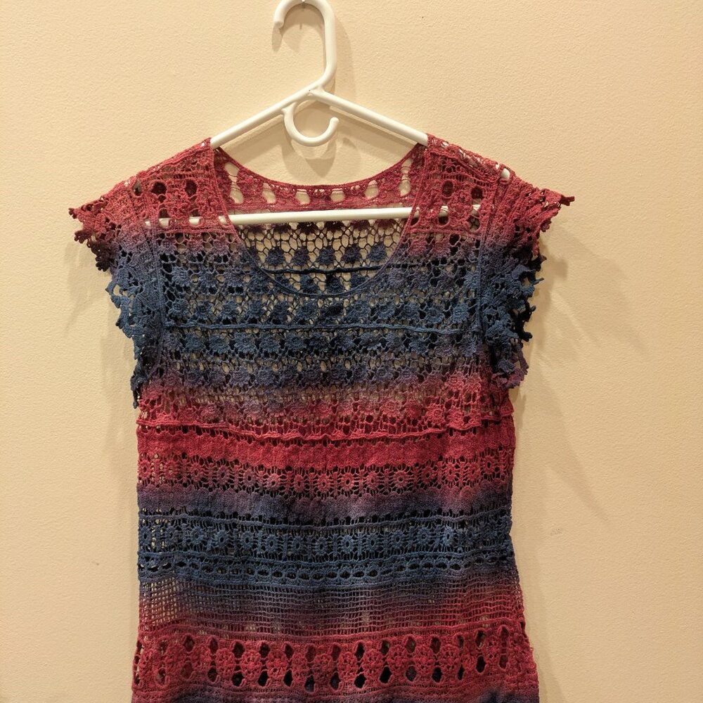 Blue and Pink Crochet top